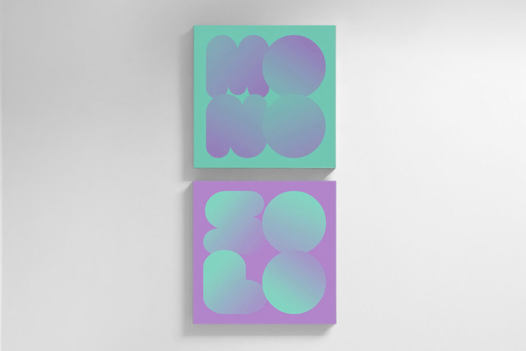 Johannes Farys, MONO & SOLO, 2026, Acryl auf Leinwand, je 60 x 60 cm, Foto: Johannes Farys