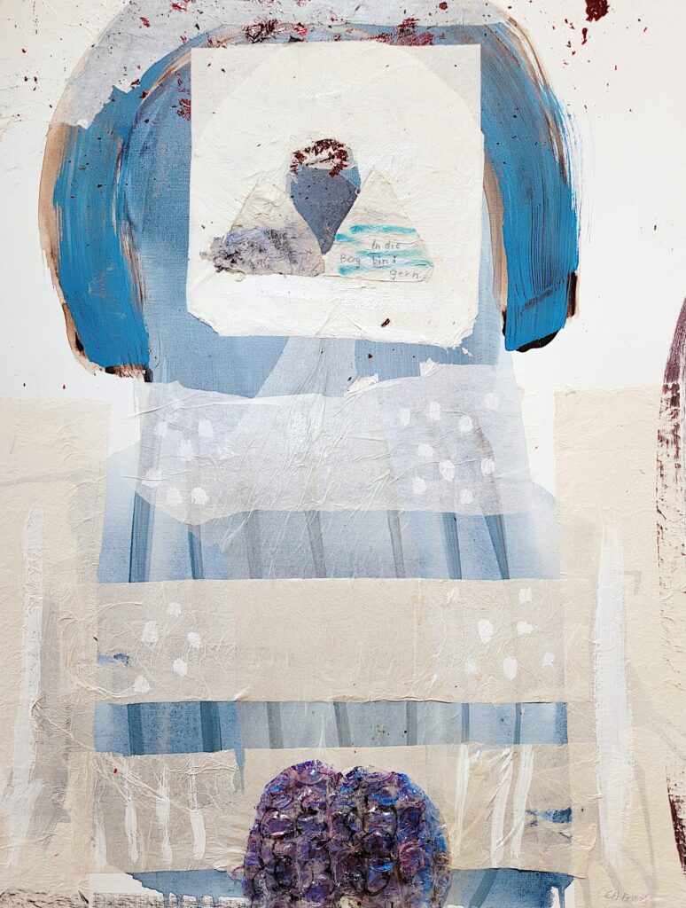 Christine Huss, In die Berg bin i gern, 2025, Mischtechnik auf Leinwand, 80 x 60 cm