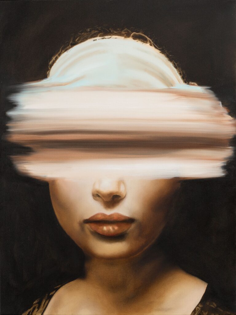 Thomas Riess, Vision, 2025, Öl auf Leinwand, 180 x 60 cm, © Thomas Riess / Bildrecht, Wien 2026
