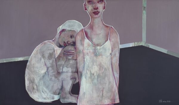 Brigitte Kranz, Ausgrenzung, 2026, Pigmentmischtechnik auf Leinen, 100 x 170 cm