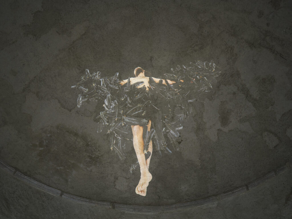 Julia Bornefeld, Black Swan 2020/2026, Ausstellungsansicht „Relationes“, Kloster Neustift / Abbazia di Novacella, Vahrn / Varna, 2026, Foto: Tiberio Sorvillo
