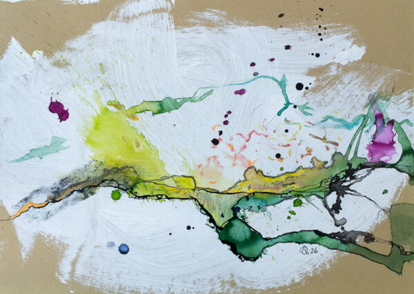 Stefan Jausz, Urlicht, 2026, Mischtechnik auf Papier, 30 x 42 cm, Foto: M & M Assam