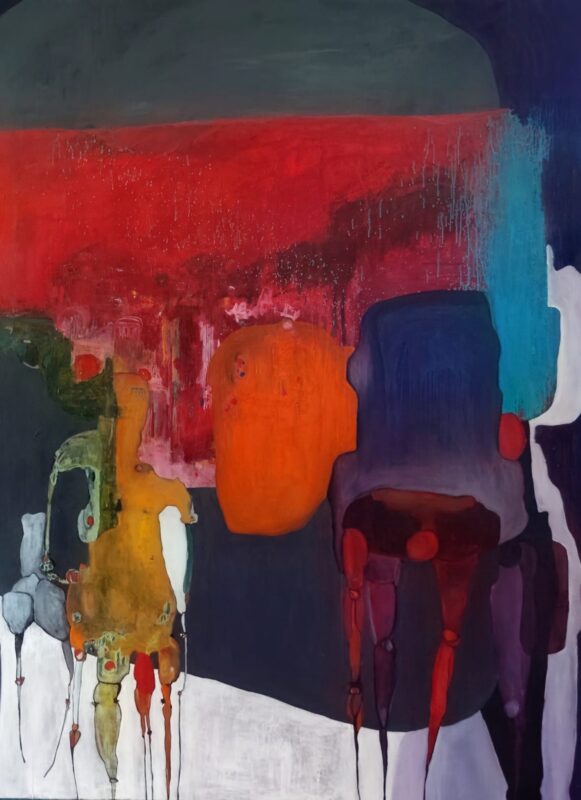 Mariella Pasnocht, sonnenundlampenfrei, 2026, Öl auf Leinwand, 200 x 150 cm