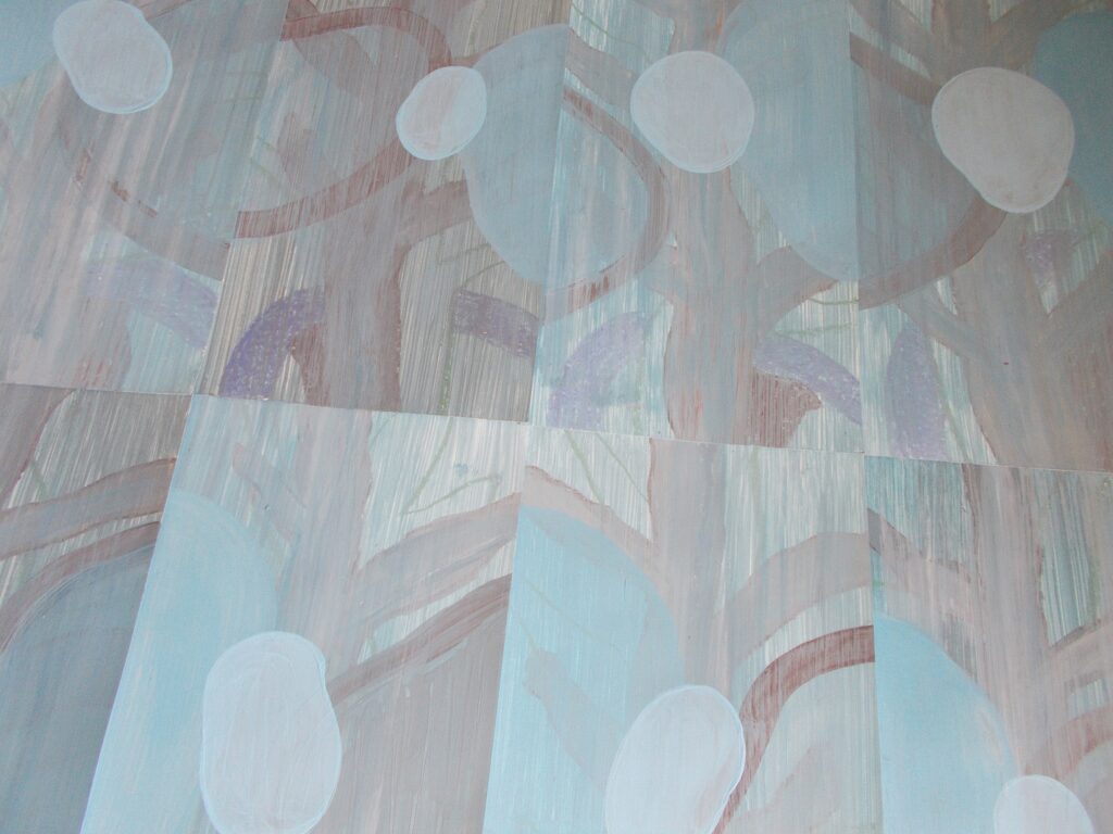 Leo Hainzl, aus der Serie "Voda" (Detail), 2026, Mischtechnik auf Papier, 10-teilig, je 53 x 25,5 cm, Foto: Leo Hainzl