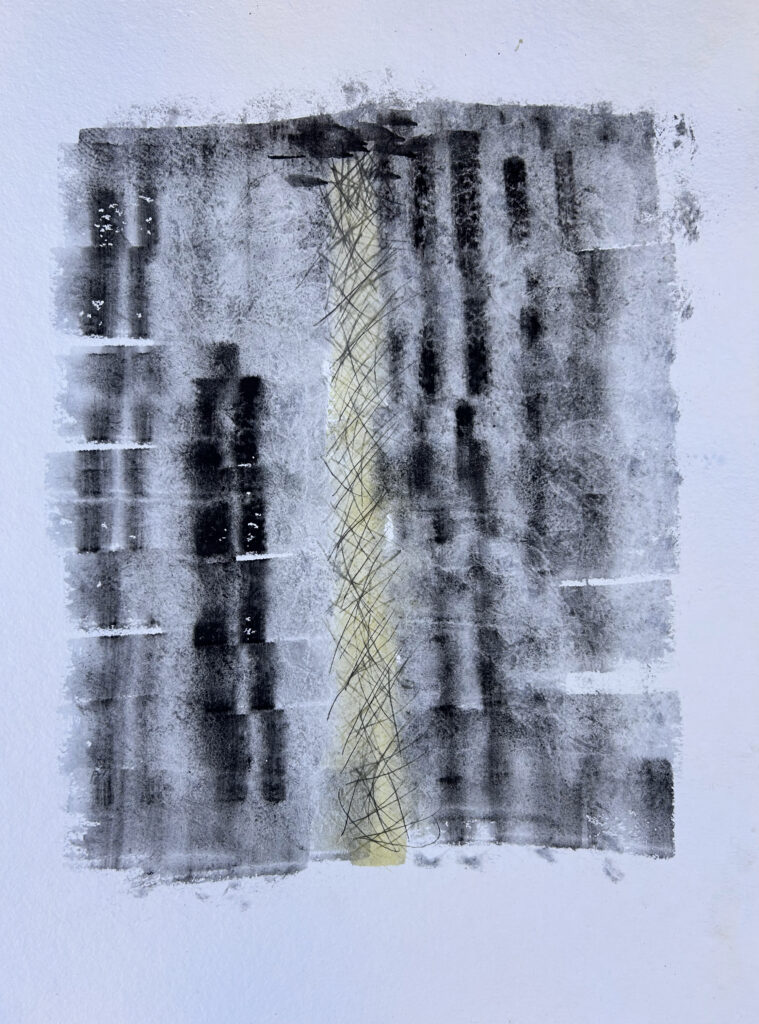 Luise Kloos, Gib es auf 2, 2026, Acryl auf Himalayapapier, 70 x 50 cm, Foto: Luise Kloos