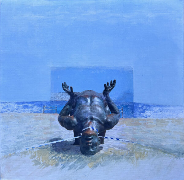 Herta Angerer, 2026, Acryl und Collage auf LW, 30 x 30 cm, Foto: Luise Kloos