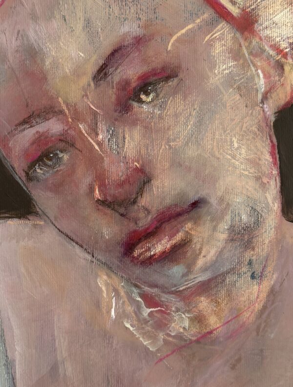 Brigitte Kranz, Im Moment der Stille (Detail), 2026, Pigmentmischtechnik auf Leinen, 145 x 105 cm