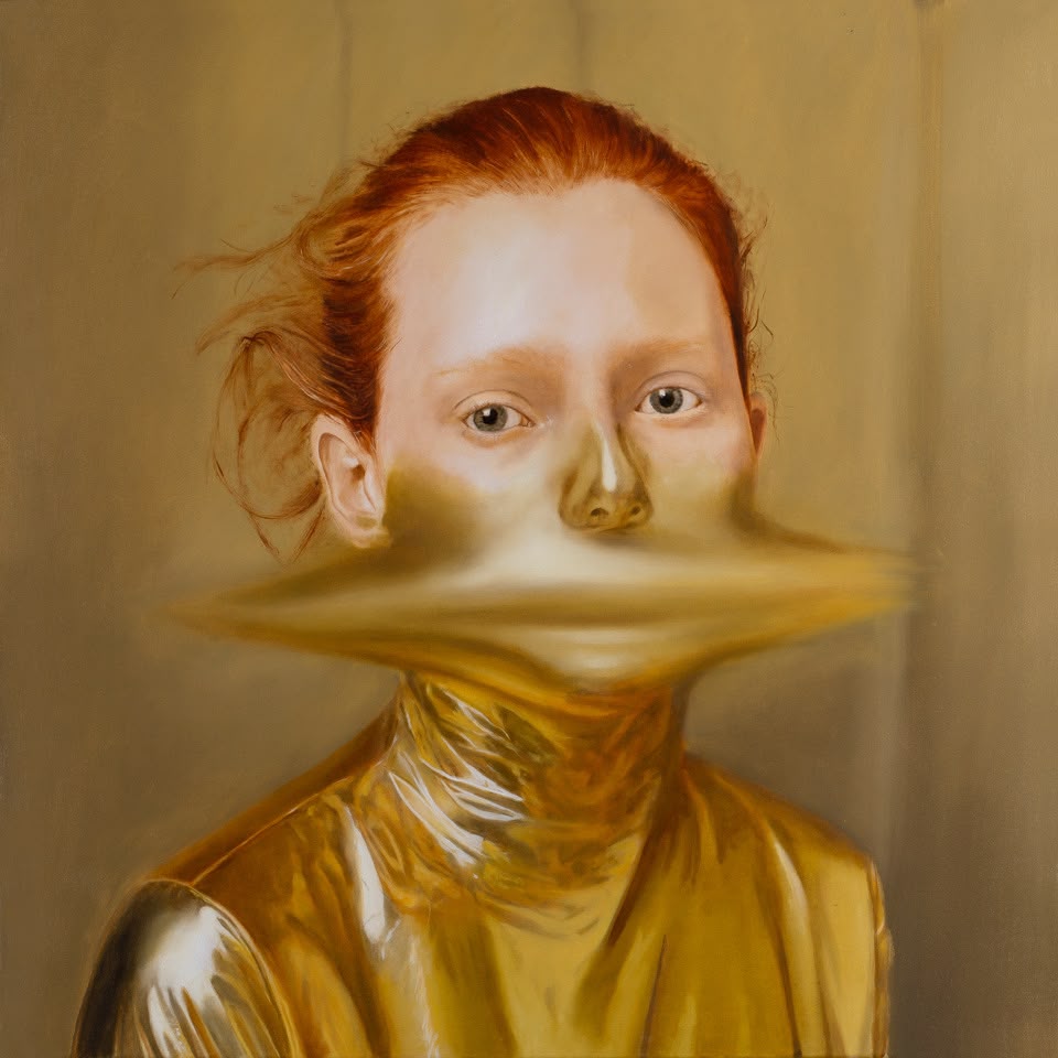 Thomas Riess, Vergolden (Schweigen und Gold), 2026, Öl auf Leinwand, 90 x 90 cm, © Thomas Riess / Bildrecht, Wien 2026